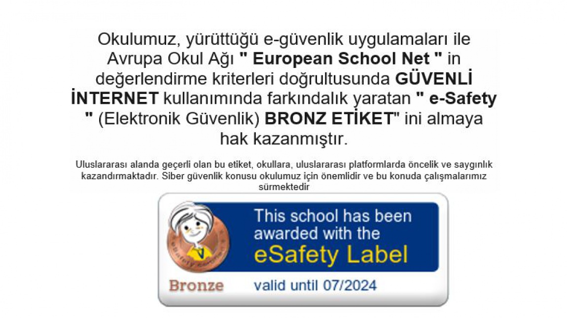 E-SAFETY BRONZE LABEL